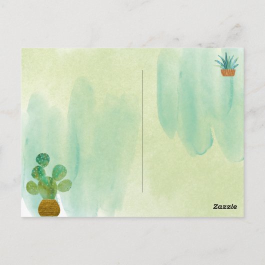 水モノグラムの色サボテン毎日 ポストカード (裏面)
