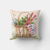 水モノグラムの色レッドルバーブ&ハーブ クッション (裏面)