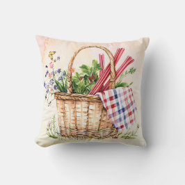 水モノグラムの色レッドルバーブ&ハーブ クッション