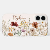 水モノグラムの色ワイルドフラワーかわいらしフローラ Case-Mate iPhoneケース (裏面 (横))