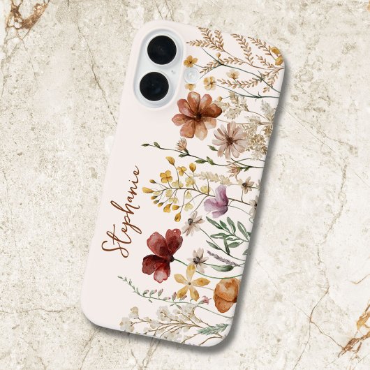 水モノグラムの色ワイルドフラワーかわいらしフローラ Case-Mate iPhoneケース
