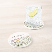 水モノグラムの色ワイルドフラワーガーデン コースター (側面)