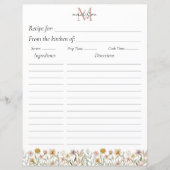 水モノグラムの色ワイルドフラワーレシピインサート (正面)