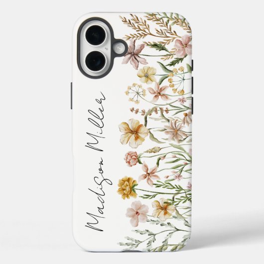 水モノグラムの色ワイルドフラワー牧草地フローラ Case-Mate iPhoneケース (裏面)