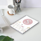 水モノグラムの色ワイルドフラワー ノートブック