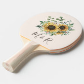 水モノグラムの色ヴィンテージひまわり 卓球ラケット (正面アングル)