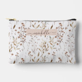 水モノグラムの色茶色フローラ植物学 アクセサリーポーチ (正面)