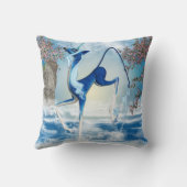 水ユニコーンのKirinのファンタジーの芸術の装飾用クッション クッション (裏面)