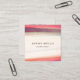 水ユニークカラフル色抽象芸術アート スクエア名刺