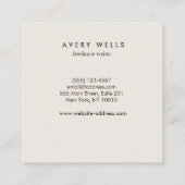 水ユニークカラフル色抽象芸術アート スクエア名刺 (裏面)