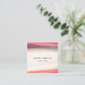 水ユニークカラフル色抽象芸術アート スクエア名刺 (スタンド正面)