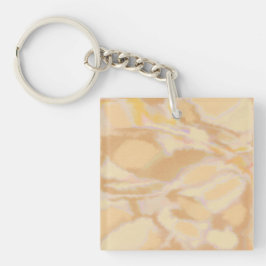 水ユニークモダン色の手スケッチオレンジ キーホルダー