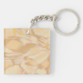 水ユニークモダン色の手スケッチオレンジ キーホルダー (裏面)