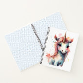 水ユニーク彩アートかわいい可愛いユニコーン ノートブック (内部)