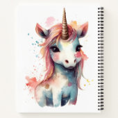 水ユニーク彩アートかわいい可愛いユニコーン ノートブック (裏面)