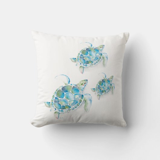水ユニーク色ウミガメ クッション (正面)