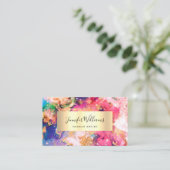 水ユニーク色スパークリー金箔美しいサロン 名刺 (スタンド正面)