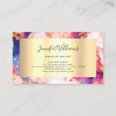 水ユニーク色スパークリー金箔美しいサロン 名刺 (裏面)