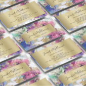 水ユニーク色スパークリー金箔美しいサロン 名刺