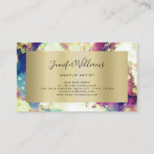 水ユニーク色スパークリー金箔美しいサロンB 名刺 (裏面)