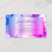 水ユニーク色スパークリー金箔美しい紫 名刺 (裏面)