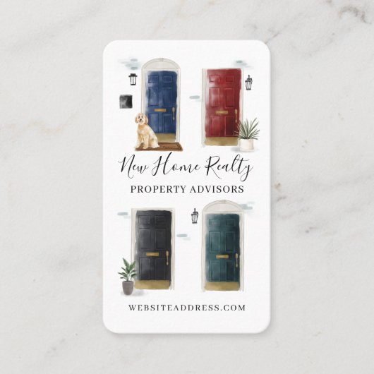 水ユニーク色フロントドア実在エステート 名刺 (正面)