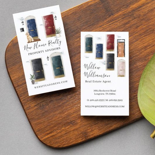 水ユニーク色フロントドア実在エステート 名刺