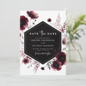 水ユニーク色ブルゴーニュ結婚ーズ セーブザデート (スタンド正面)