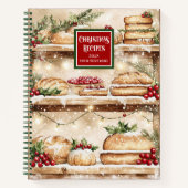 水ユニーク色ホリデーレシピノート ノートブック (正面)