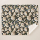 水ユニーク色ホワイトバラ結婚ズ シェルパブランケット (正面(横))