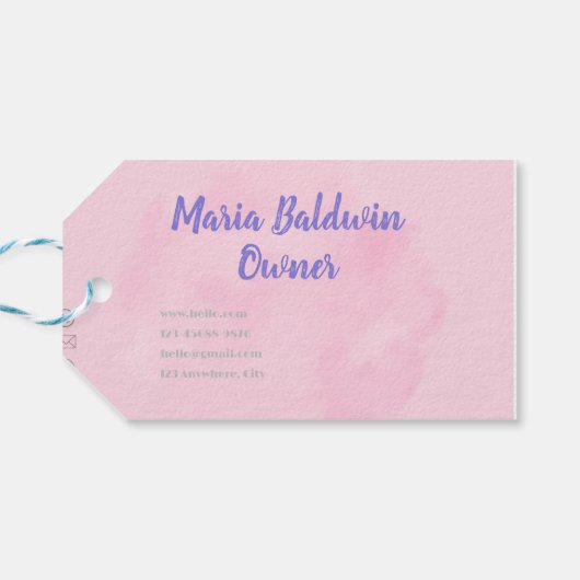 水ユニーク色モダン名刺 ギフトタグ (裏面横)