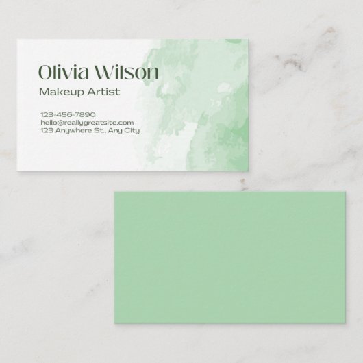 水ユニーク色モダン 名刺 (正面/裏面)