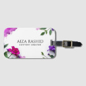 水ユニーク色抽象芸術紫モダン ラゲッジタグ (正面横)