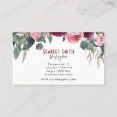 水ユニーク色植物性トレンディー素朴な花2 名刺 (裏面)