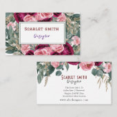 水ユニーク色植物性トレンディー素朴な花2 名刺 (正面/裏面)