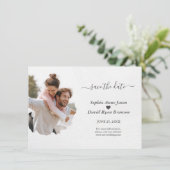 水ユニーク色破れた紙写真結婚の セーブザデート (スタンド正面)