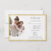 水ユニーク色破れた紙写真結婚の 出欠カード (正面)