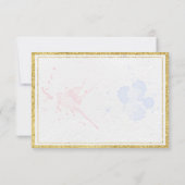 水ユニーク色破れた紙写真結婚の 出欠カード (裏面)