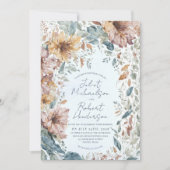 水ユニーク色秋温結婚度 招待状 (正面)