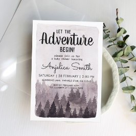 水ユニーク色絵を描林ベビーシャワー 招待状