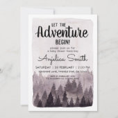 水ユニーク色絵を描林ベビーシャワー 招待状 (正面)