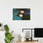 水ユリボタニカル絵を描ズ ポスター (ホームオフィス)