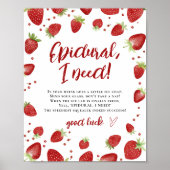 水ユーモアのある色いちご赤ちゃんシャワーシンボルや象徴 ポスター (正面)