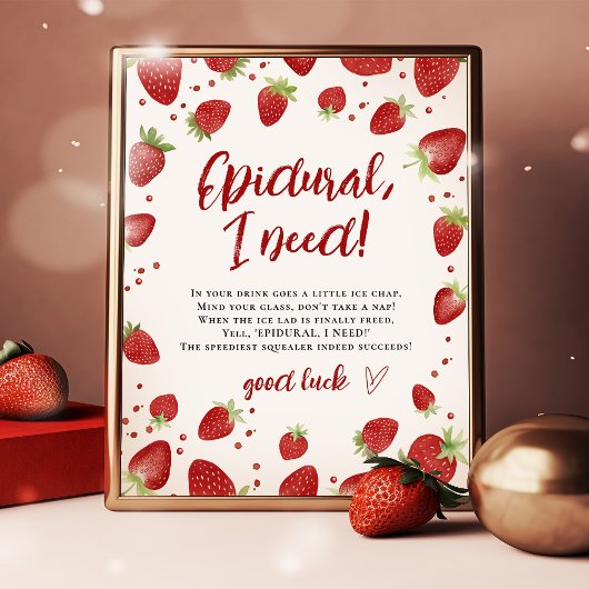 水ユーモアのある色いちご赤ちゃんシャワーシンボルや象徴 ポスター