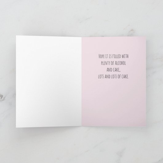 水ユーモアのある色風船ウーマン誕生日 カード (内部)