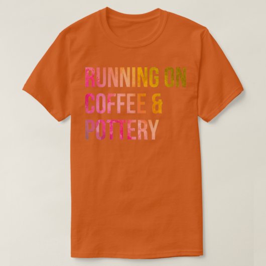 水ランニング色のコーヒーと陶器に関する Tシャツ (デザイン正面)