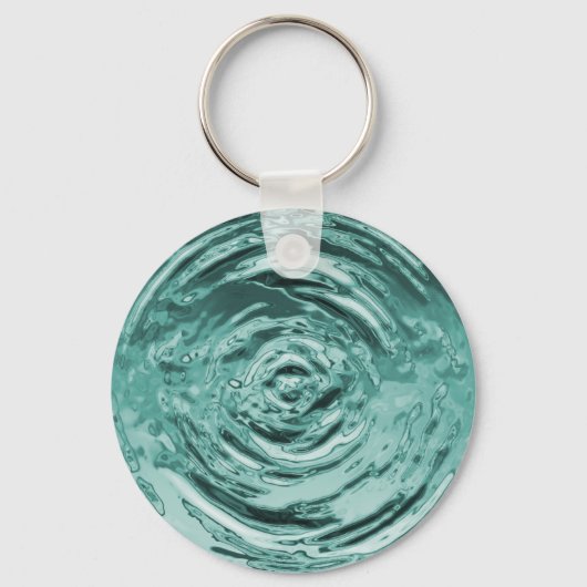 水リップルティール(緑がかった色) キーホルダー (正面)
