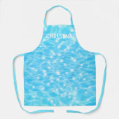 水リップルブルーリップルウォーターシック名前をカスタムする エプロン (正面)