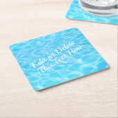 水リップルプールパーティービーチパーティー夏パーティー スクエアペーパーコースター (アングル)