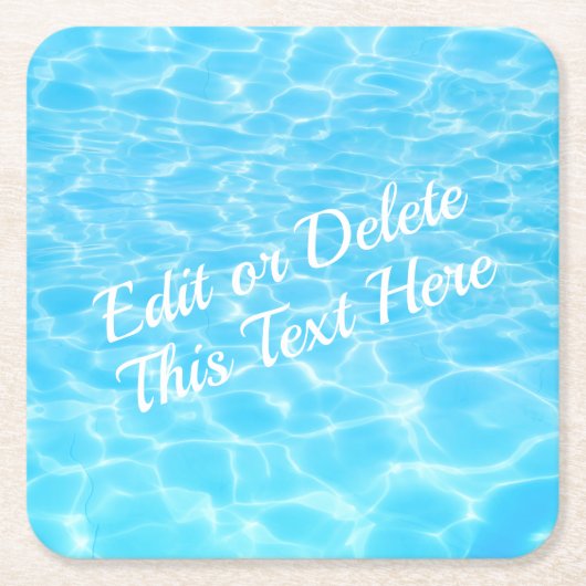 水リップルプールパーティービーチパーティー夏パーティー スクエアペーパーコースター (正面)